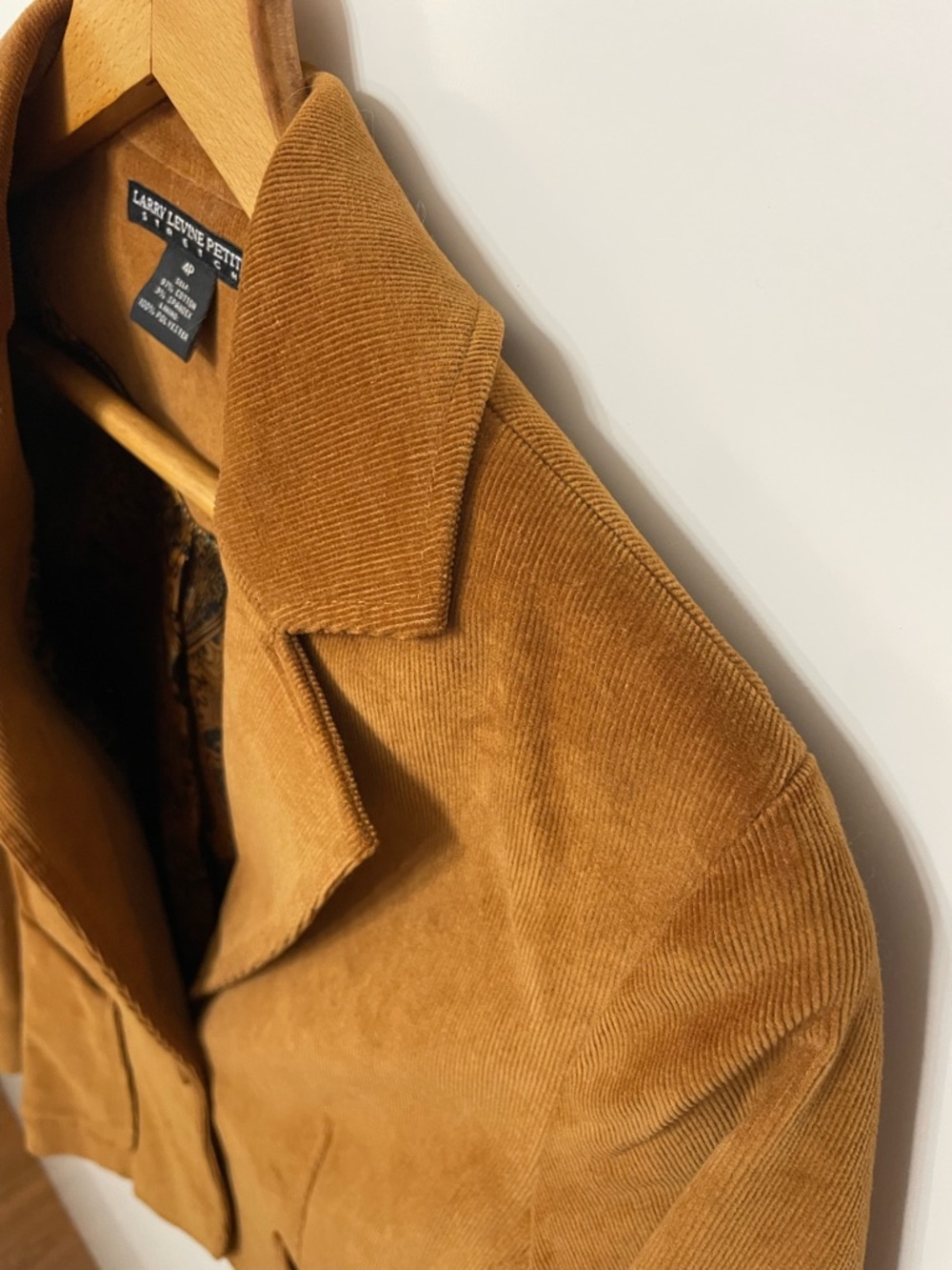 Larry Levine VTG Amber Brown Corduroy Jacket Blazer, Women's size 4P Old Money